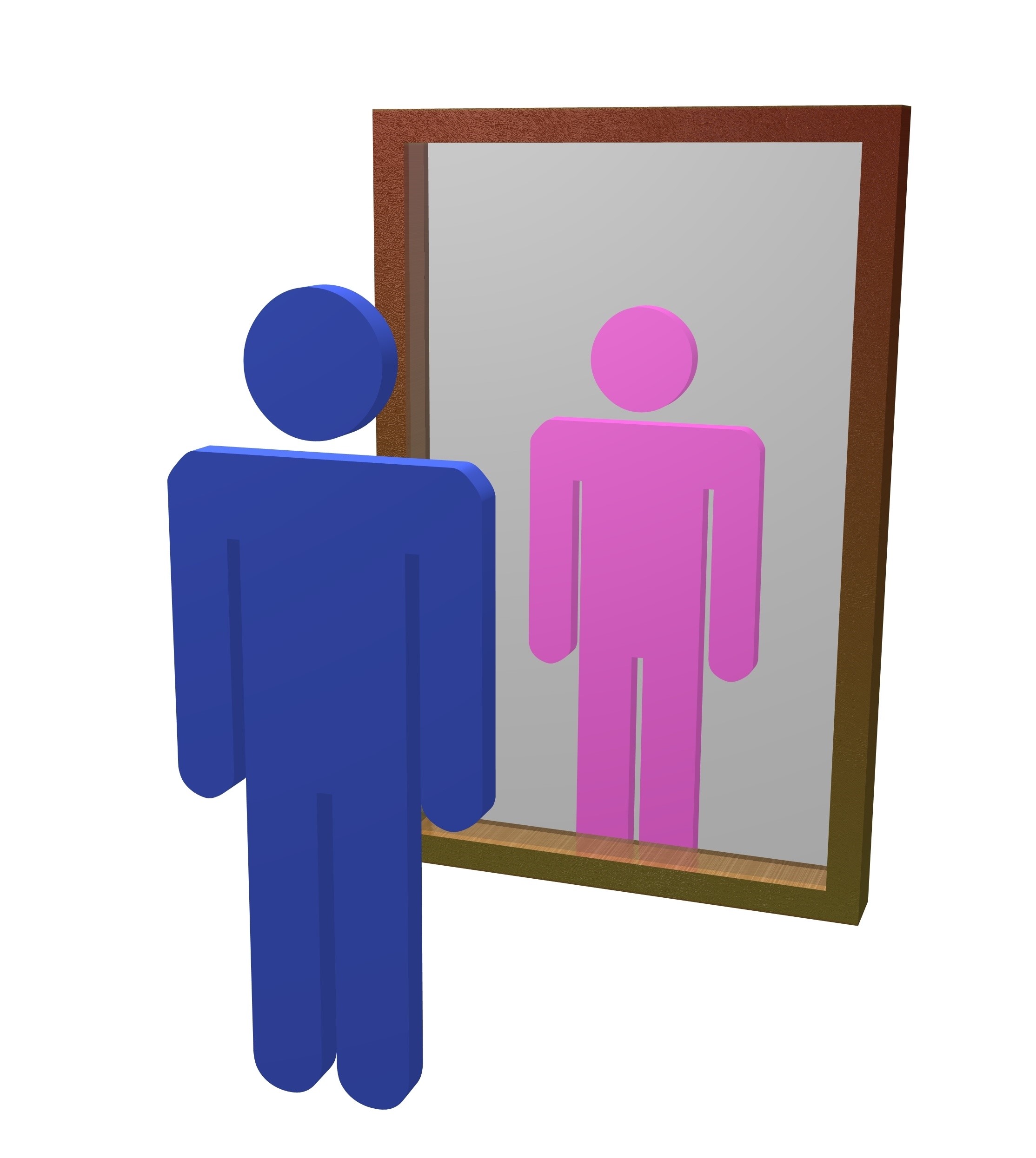 Mirror with gender reflection